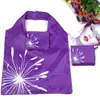 Sacola de Compras Dobrável Personalizada Supermercado Presente Saco de Armazenamento com Cordão 210D Pasta Tecido Oxford Saco Quadrado Atacado