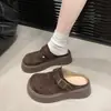 Zapatos de plataforma tipo Birkenstock para mujer, sin cordones, suela gruesa, estilo retro nuevo Primavera 2026, zapatos casuales cerrados fáciles de poner