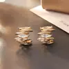 Pendientes de Media Luna con Circonita Irregular en Forma de Ojo de Caballo, Lujo Ligero, Gama Alta, Pendientes Únicos, Estilo Fresco, Pendientes de Moda para Mujer