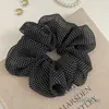 Estilo Francés Retro Ola Punto Anillo para el Cabello Intestino Grueso Banda Elástica Alta para el Cabello Cuerda Grande para el Cabello Cuerda para el Cabello Elegante Duradera Accesorios para el Cabello