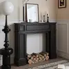 Armário Decorativo de Lareira Estilo Francês Vintage, Adereço de Cena para Transmissão ao Vivo, Armário de Exibição para Sala de Estar em Madeira Maciça, Armário Branco Estreito para Hall de Entrada