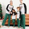 Pantalones de Cuadros Verdes con Estampado de Letras Xiyin Venta Caliente Transfronteriza Otoño e Invierno Conjunto de Pijamas de Moda Casual Familiar