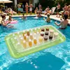 Barra de Hielo Inflable Rosa Estilo Ins de Venta Caliente Transfronteriza, PVC Engrosado Flotador para Fiesta en Piscina Portavasos Hielo