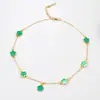 Moda Transfronteiriça Estiloso Metal Novo Estilo Flor de Trevo de Cinco Folhas Pulseira Colar Brincos Conjunto de Joias Venda por Atacado
