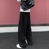 Jeans reto masculino vintage, calças esportivas largas de perna reta com corte curvo e flare, para outono-primavera, alta qualidade, estilo workwear