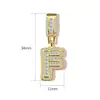 Colar Europeu e Americano Transfronteiriço Novo Estilo Pingente com Design de Letra 26 Letras Micro-Incustado com Diamante, Material de Cobre com Senso de Design