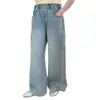 Calça Heni Mu Mu para meninas, nova coleção outono 2026, calça casual de perna larga para meninas, calça jeans casual de outono para crianças