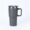 Copo térmico transfronteiriço de 20 oz com alça, grande capacidade, portátil, adequado para uso no carro, com interior de plástico e exterior de aço, personalizável