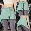 Falda corta deportiva de yoga con tirantes y cortina antipedos para cubrir la cadera, toalla para danza ballet y yoga.