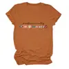 Camiseta feminina redonda de manga curta, estilosa e divertida, para Amazon, Wish e lojas independentes