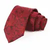 Gravata Masculina Bordado Jacquard Gravata Vermelha Gravata Masculina de Alta Qualidade Amarrada à Mão Traje Formal Fabricante Personalizado Estoque Pronto Atacado