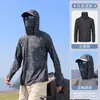 Roupas de Proteção Solar de Seda Fina para Gelo Fino Transfronteiriças do Sudeste Asiático para Homens, Novas Roupas Esportivas e de Lazer Finas e Respiráveis para Pesca ao Ar Livre