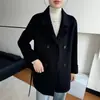 Abrigo corto de lana de doble cara para otoño e invierno para mujer, nuevo abrigo 100% lana para mujeres petite, abrigo de lana holgado y favorecedor para mujer