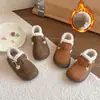 Sapatos de Algodão Masculinos e Infantis 2026 Inverno Novo Estilo Coreano Sapatos de Algodão Quentes Sapatos Birkenstock Retrô com Plus Veludo Sapatos de Algodão de Segunda Camada para Crianças Atacado