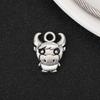 Transfronterizo 12 Zodiaco Plata Tibetana Colgante Año de la Serpiente DIY Aleación Plata Antigua Accesorios de Joyería Pulsera Collar Colgante Material