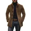 Traje de cárdigan de color liso con botones de bolsillo para hombre transfronterizo europeo y americano, abrigo chaqueta de traje para hombre de primavera y otoño con solapa