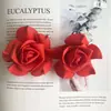 Flor de Espuma Rosa Flor Cabeza Planta Verde Artificial Flor Falsa Estilo Pico de Pollo Flor Flor de Rosa de Espuma Hecha a Mano DIY Ramo