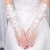 2026 Nuevo Modelo Directo del Fabricante Guantes Largos Blancos de Boda con Perlas y Pedrería para Estudio Fotográfico Venta al por Mayor