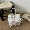 Acabamento em Renda Estilo Coreano 2026 Novo Acessório de Moda Bolsa Elegante Mochila de Viagem Pequena Bolsa Escolar Bolsa de Ombro Duplo