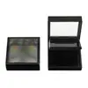 Caja personalizada de plástico cuadrada a presión de doble capa para colorete con ventana, caja para iluminador, caja para polvos, caja de plástico vacía