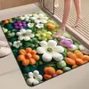 Alfombra de Tierra de Diatomeas, Alfombra Absorbente de Agua y Secado Rápido para Entrada de Baño, Alfombra Resistente a la Suciedad y Antideslizante, Alfombra de Baño Floral 3D