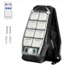 Luz solar para jardín de exterior con sensor de movimiento, reflector, luz con clip, luz de calle integrada para jardín doméstico de exterior