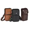 Bolso de Cintura para Hombre de Piel de Vaca Estilo Nuevo, Bolso Cruzado Multifuncional, Bolso para Identificación, Billetera Portátil para Monedas para Exteriores, Moderno Bolso para Teléfono Móvil