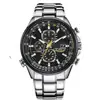 Reloj de pulsera para hombre de tres ojos y seis pines, de negocios, azul caliente Ángel del Oeste Hierro West c caliente AliExpress, reloj de tiempo, multifunción