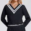 Sudadera Deportiva Nueva Transfronteriza para Mujer, Holgada, Cuello en V, Manga Larga, Secado Rápido, Delgada, Jersey, Ropa de Fitness y Yoga para Primavera y Otoño
