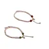 Pulseira da Sorte de Pérola de Água Doce Sintética Feminina Moda Distinta Pulseira de Esmeralda Estilo Coreano Moda Ágata Vermelha Pulseira Simples