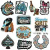 Patch Bordado Turquesa Boêmio Decoração Xadrez de Cowboy Ocidental Patch de Emblema Bordado para Roupa Bolsa