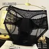 Ropa Interior Femenina de Encaje Rojo Grande Sexy Negra Sin Costuras de Cintura Media Algodón Puro en la Entrepierna Transpirable Ropa Interior Roja del Año del Zodiaco para Mujeres