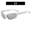 Gafas de sol deportivas de montura pequeña Y2K viento futuro 2024 nuevas gafas de sol de moda europeas y americanas gafas de sol nicho de alto sentido