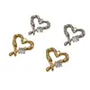 Colgante Corazón Retro Mia Exquisito Colgante en Forma de Corazón Irregular con Diamantes Joyería DIY Accesorios de Colgante de Cobre Conservación del Color