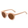 Nuevos y modernos espejos esmerilados de estilo coreano para niños y niñas, gafas de sol coloridas con montura redonda retro.