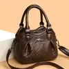 Bolso de Mujer Transfronterizo Nuevo 2026 Otoño Herrajes Textura Tejida Tres Compartimentos Hombro Cruzado de Mano Bolso de Mujer Madre de Edad Media