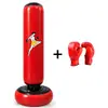 Columna de Boxeo Inflable para Niños Dinosaurio Volteador Saco de Boxeo PVC Engrosado Relleno de Agua Juguete Vertical Entrenamiento en Casa