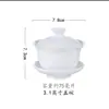 Tazas de té y tapas de porcelana ósea nuevas estilo Chaozhou, tazas de té extrapequeñas, juegos de té de tres piezas, disponibles en tamaños grande, mediano y pequeño, blanco puro, con un diseño único