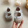 Nuevos Zapatos de Pre-Caminata para Niñas Otoño 2026 Linda Flor Pequeña Cómodos Zapatos de Princesa para Niñas Suela Suave Zapatos de Punta Cerrada