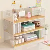 Organizador de escritorio, estantería simple para el escritorio, estante de almacenamiento para escritorios de estudiantes, gabinete de almacenamiento de hierro para libros en dormitorios