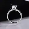Anillo Ovalado de Moissanita Microincrustado al por Mayor Anillo de Diamante Estilo Europeo y Americano, Pasa la Prueba de Diamantes, Soporta Dropshipping