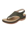 Venta directa de fábrica transfronteriza 2026 nuevas chanclas bordadas de color liso sandalias para mujer talla grande