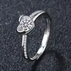 Anillo de Platino Imitación Moissanita para Mujer, Anillo de Boda de Seis Garras de un Quilate, Venta al por Mayor de Diamantes, Celebridad de Internet Kuaishou Xiaohongshu Transmisión en Vivo