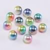 Contas de acrílico com pérolas de imitação ABS multicoloridas e coloridas em gradiente de duas cores, acessórios para joias faça você mesmo