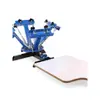 Máquina de Serigrafía Impresora Máquina Pequeña Plana Equipo Rotación Manual Ropa Tela Material 4 Colores 4 Estaciones Mesa de Serigrafía