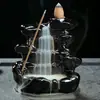 Quemador de incienso de reflujo artesanía de cerámica popular Buda incienso Sándalo Montaña Alta y agua que fluye Decoración de incienso para el hogar y la oficina
