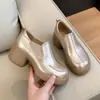 2026 Zapatos de Salón Individuales Nuevos Estilo Retro Old Money Suela Gruesa Tacón Grueso para Mujer Corte Profundo Zapatos de Vestir para el Trabajo Tacones Altos Zapatos Pequeños de Cuero para Mujer
