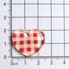Enfeites de resina com estampa xadrez vermelha de coração e estrela, presilhas de cabelo, acessórios de cabeça, materiais para artesanato DIY, acessórios para sapatos, chapéus e roupas
