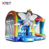 Venta Caliente Comercial Tema de Unicornio de Dibujos Animados para Niños Trampolín con Resbaladilla Castillo Travieso de Unicornio Trampolín con Resbaladilla