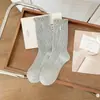 Calcetines de Perlas para Mujer 2025 Otoño Nuevos Color Puro Calcetines de Media Pantorrilla de Doble Aguja Calcetines Dulces de Encaje y Felpa Calcetines Lolita
